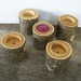 Tea Light Wood Candle Holders Set of 5 Rustic Wedding Decor Table Decoration Tealight Candle Holders