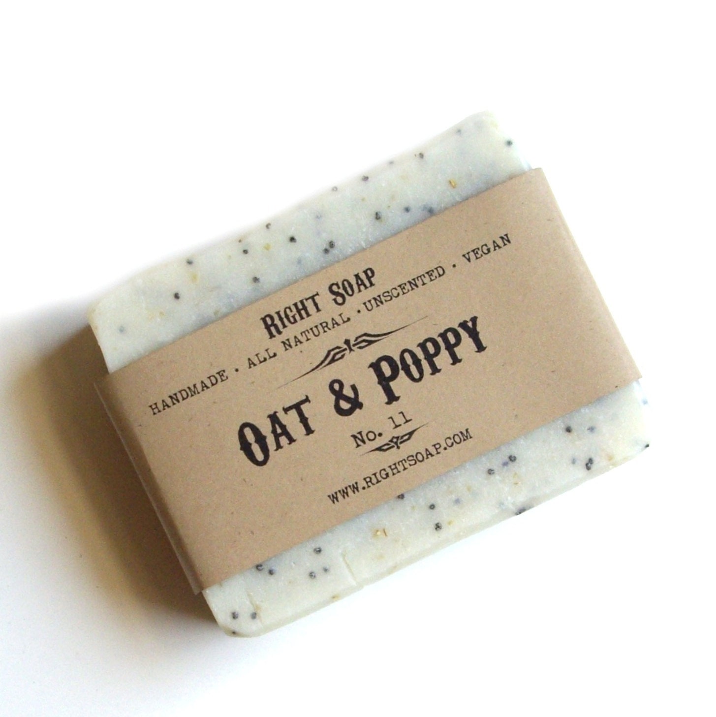 Oat and Poppy Scrub Soap - Exfoliating soap, Vegan Soap, Unscented Soap, All Natural Soap