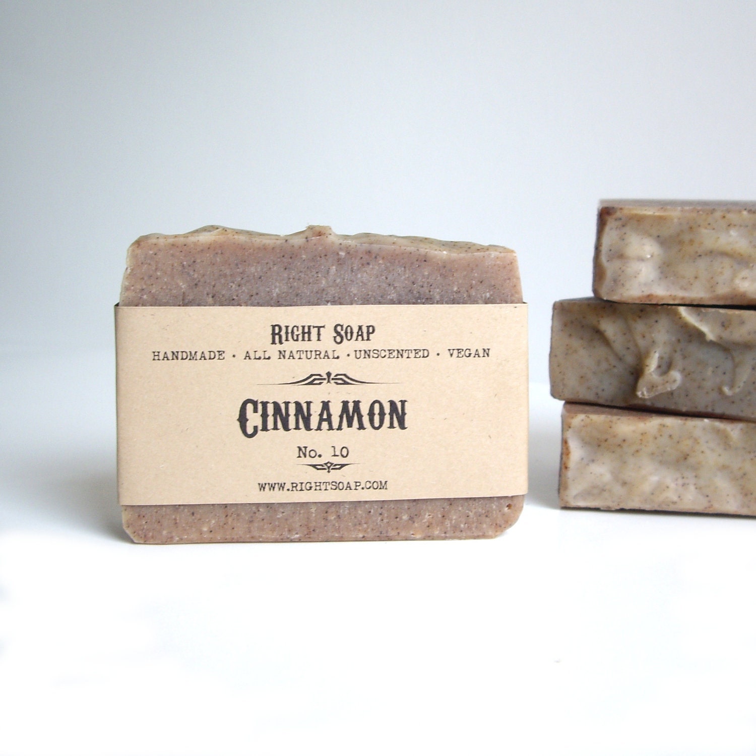 Cinnamon Soap - All Natural Soap, Vegan Soap, Unscented Soap, Handmade Soap, Fragrance Free Soap, Cold Process Soap