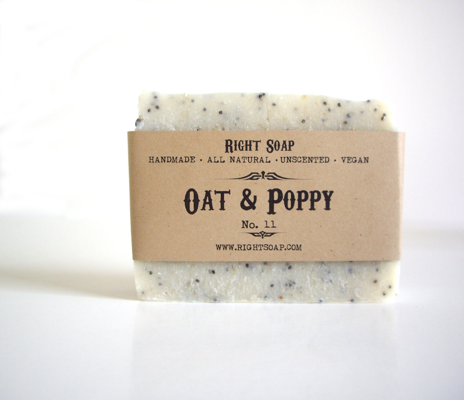 Oat and Poppy Scrub Soap - Exfoliating soap, Vegan Soap, Unscented Soap, All Natural Soap