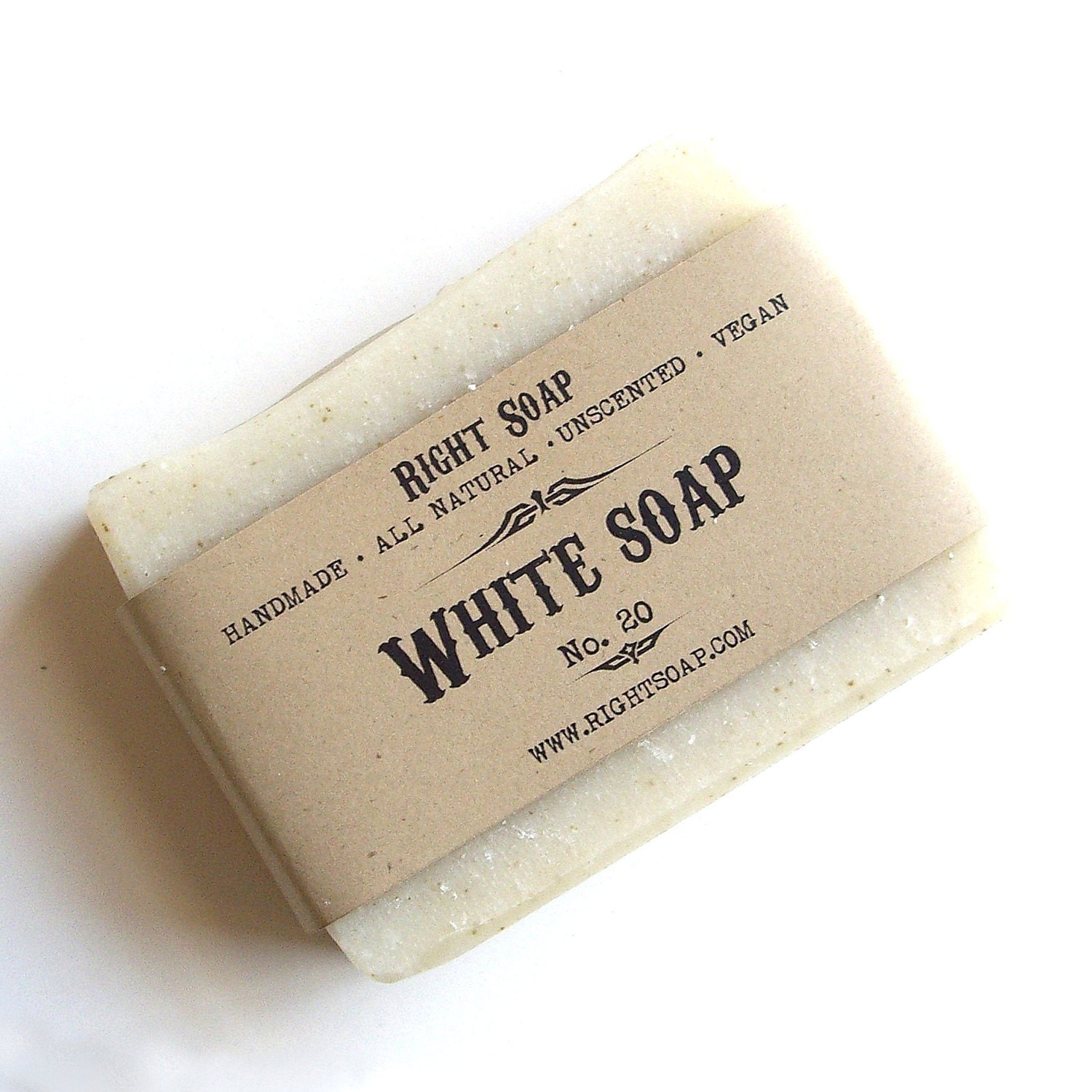 White Soap - Gentle Exfoliating (Peeling) - Natural Handmade Unscented Soap (Vegan)