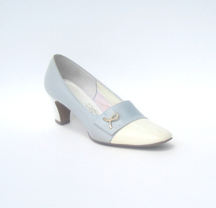 size 6.5 AA / 1960s vintage colorblock shoes - SplendoreBoutique