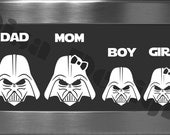 Your choice of 4 Star Wars, Darth Vader inspired Family vinyl decals / Please READ description for ordering instructions - Car decal