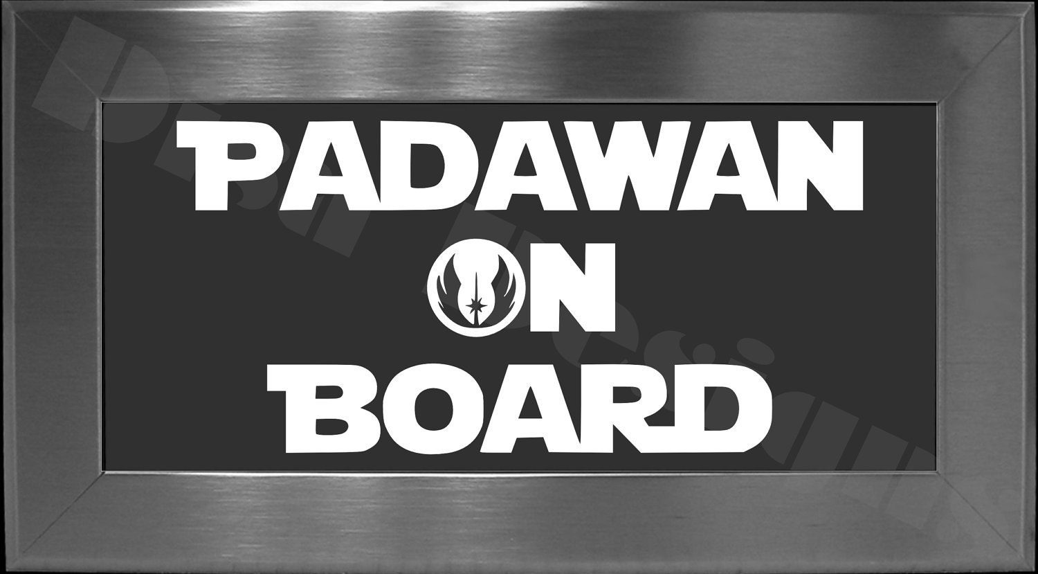 Star Wars inspired, "Padawan On Board" vinyl decal - Car decal - Family decal - Baby On Board