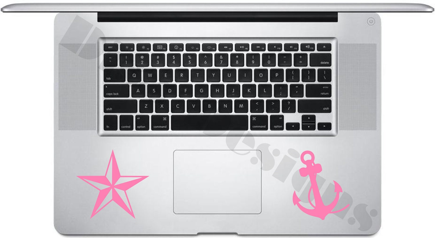 Nautical Star and Anchor vinyl decals for Macbook Trackpad - Car decal - Macbook decal - Trackpad decal - Window decal