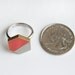 Peach/Silver Hexagon Ring