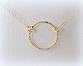 Gold necklace,  gold circle necklace,  Karma, eternity