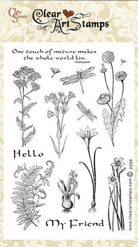 Wildflowers SM18 Clear Art Stamp Vintage Set