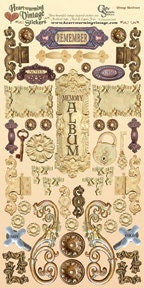 Brass and Cream Hardware Vintage Stickers HVS10