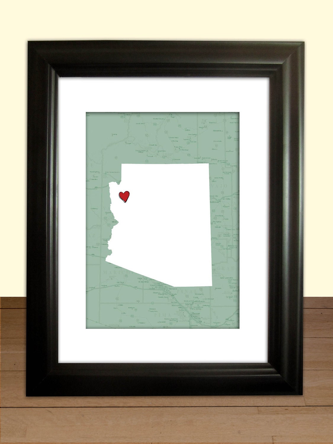 Customize "My Heart Belongs To" State Print - Arizona 5" x 7"