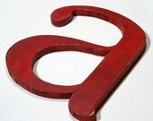 Wooden letter "a" lower case, wall hanging, nursery decor, vintage, alphabet letters, rustic, cottage chic, painted Rich Red