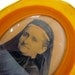 Antique mourning photo in amber celluloid frame marked Du Barry Pyralin, from Good Mourning Shop