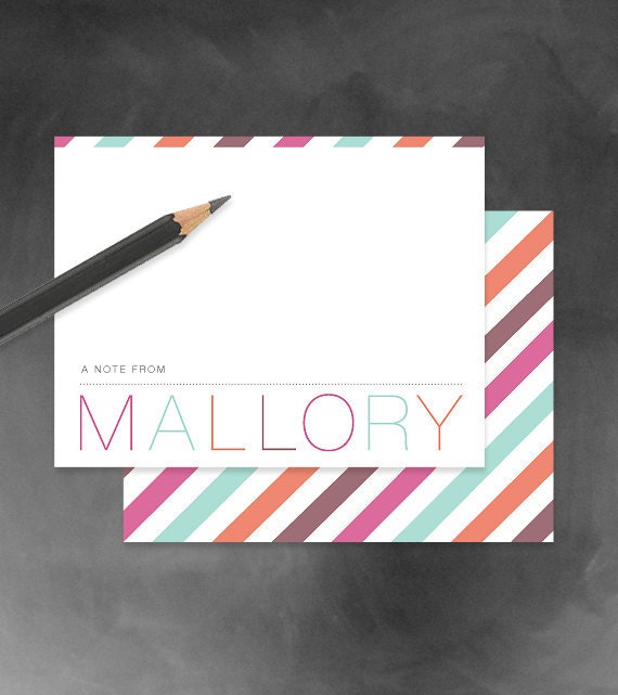 Personalized note cards // Stationery sets // Note cards // Fruit stripe