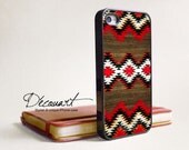iPhone 5 case, Unique iPhone 4 case, iPhone 4s case, case for iPhone 4, red navajo pattern B115