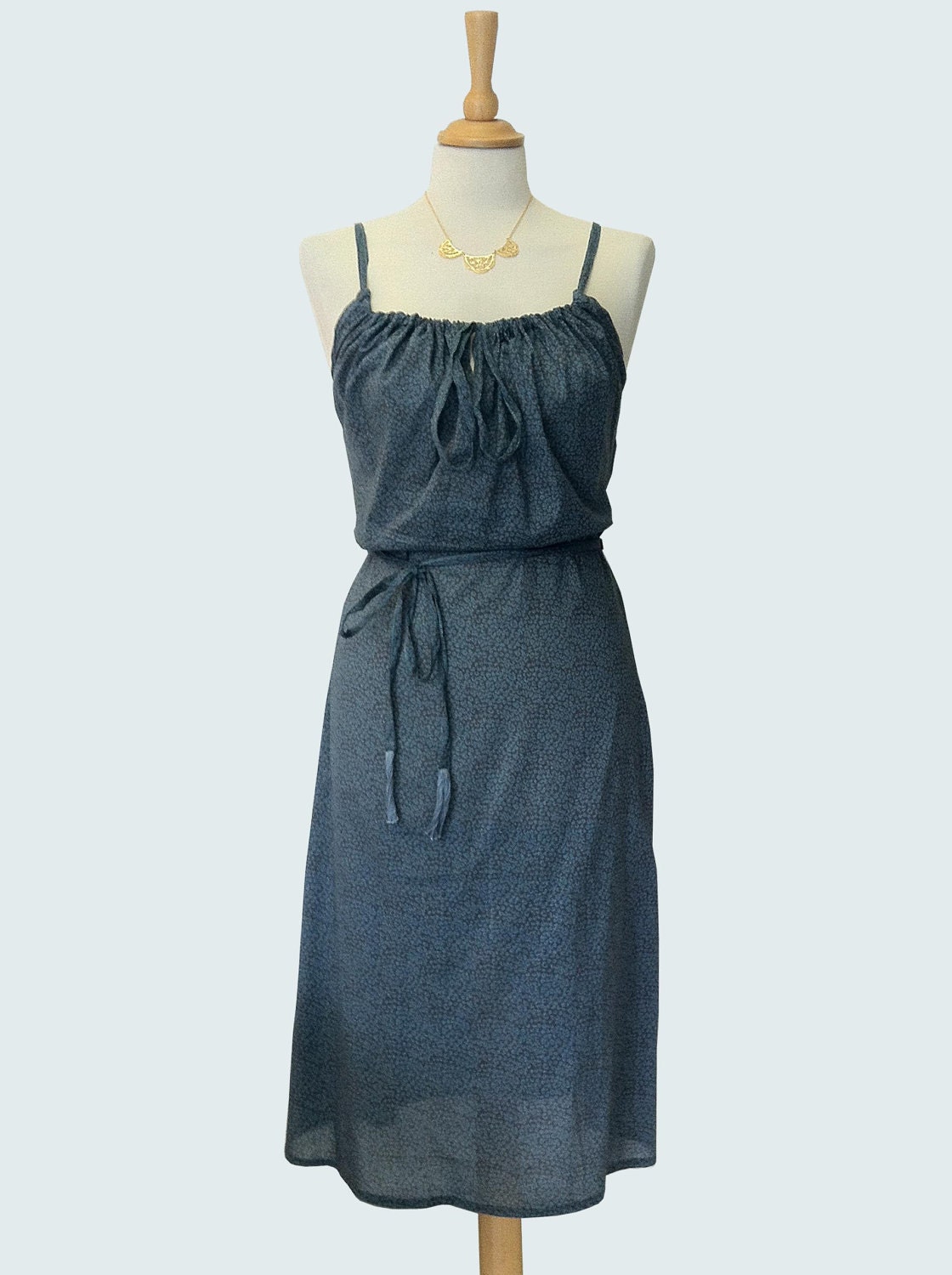 SUPER SALE - 40% off - Dream Vacation Dress - cotton dress / sundress / beach sleeveless in teal leopard print w/ belt
