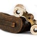 Antique mother of pearl opera glasses with original leather case -Sale
