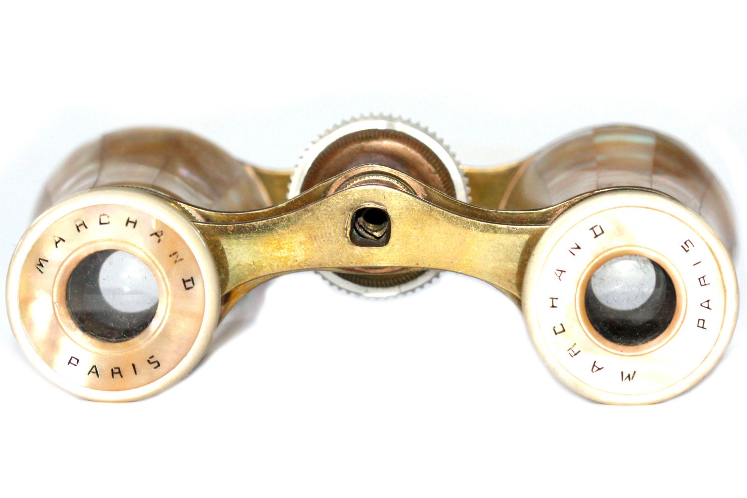 Antique mother of pearl opera glasses with original leather case -Sale