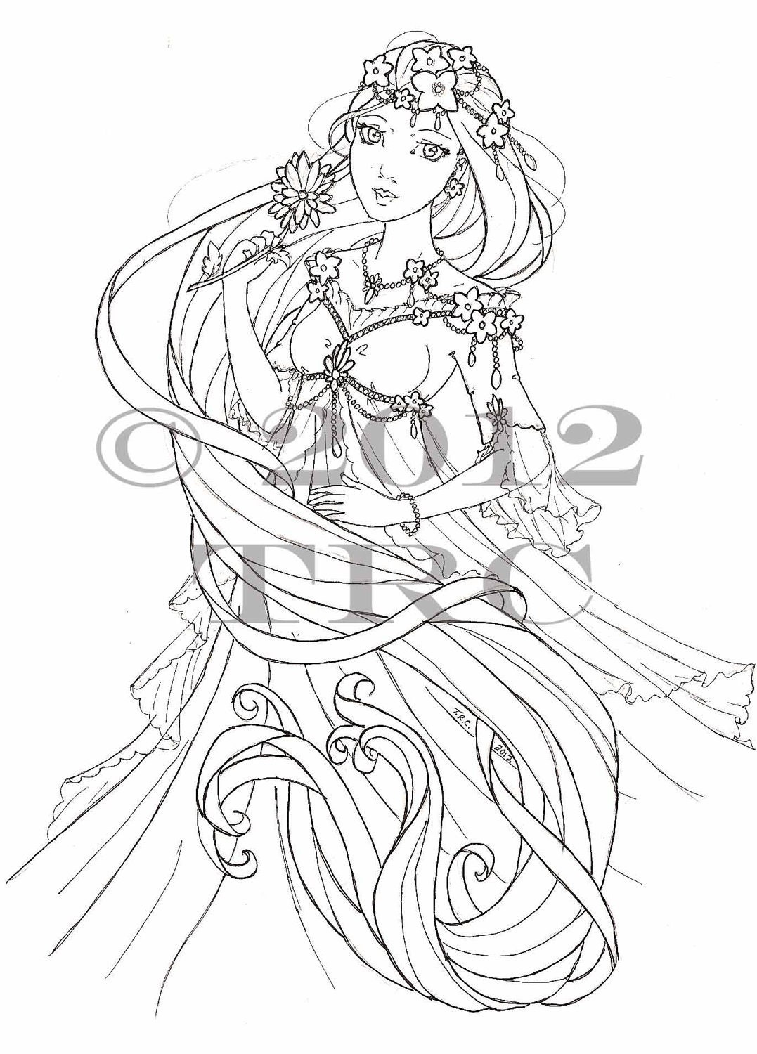 Anime Princess Coloring Pages Printable Sketch Coloring Page