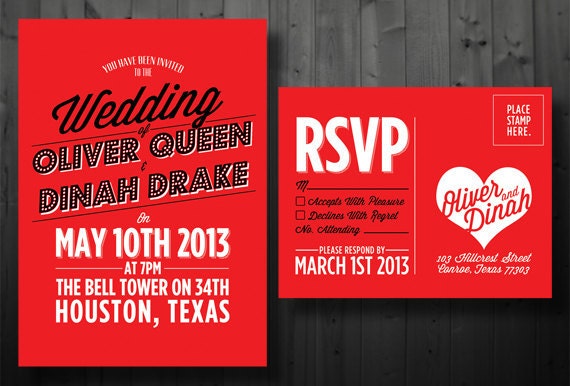 Modern Wedding Invitation Set - Printable