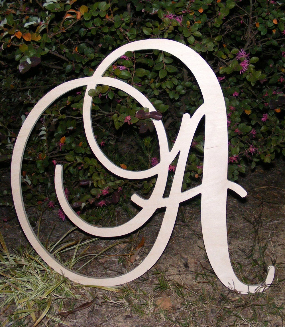24 Large Wooden Wall Letters Monogram by GalleryWoodLetters