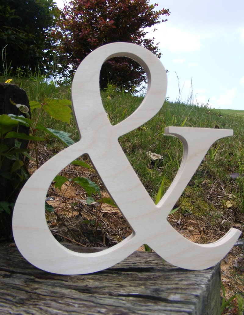 6" Wooden Ampersand Photography - DIY - Wedding Decor - Engagement-Wooden Alphabet Letters- Photography prop