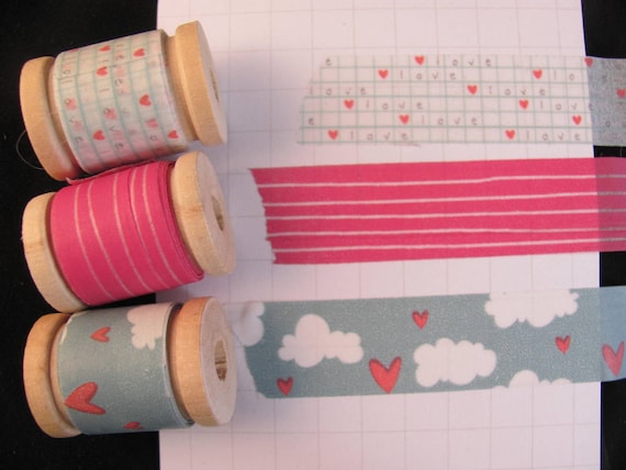 Japanese Washi Tape Assorted 3 Yards on spools Il_570xn