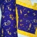 LSU Baby Blanket and LSU Burp Cloth Matching Set Purple and Gold Paisley Fleur De LIs Minky Dot Ruffle