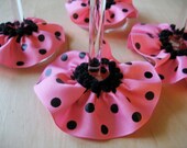 Hot Pink & Black Polka Dots - Wine Skirts - Charms - Set of 4 Il_170x135