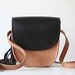 SALE - Cross Body Leather Bag in Black and Nude