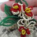 SALE Antique French beaded flower bouquet brooch