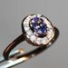 1/2CT Natural Tanzanite w/Cz Accents Platinum Plated Silver Ring