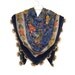 Traditional Turkish Yemeni Cotton Scarf With Lace, Navy Blue / Orange / Yellow Floral Pattern