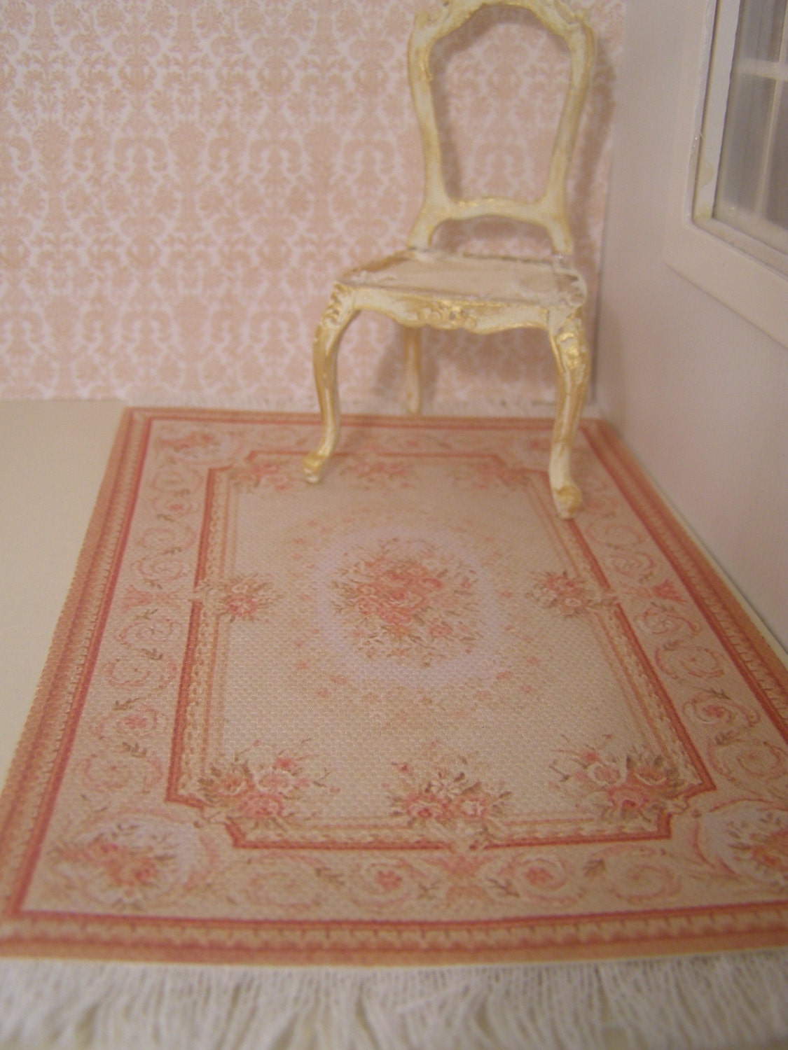 Items similar to Aubusson miniature rug, Dollhouse miniature, scale 1