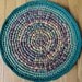 Green Rag Rug -- Harvest Circles, Handmade, Crochet