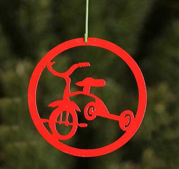 Red Tricycle Bike Christmas Tree Ornament