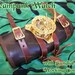 Leather Steampunk Watch Bracer - sundial and compass