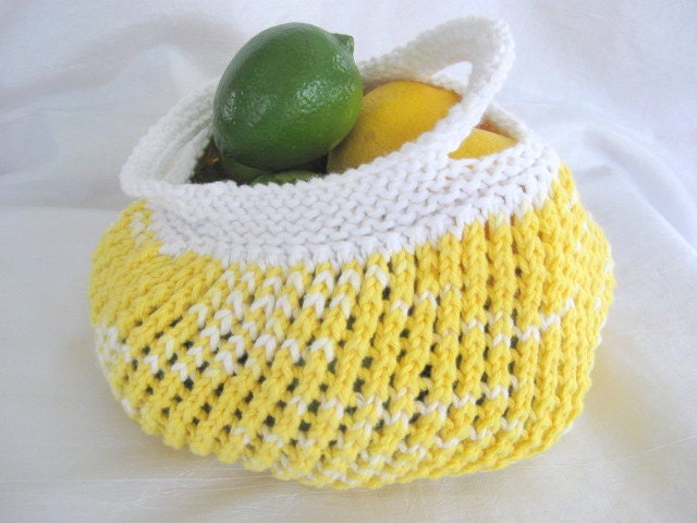 Sunny Yellow - Small, Knitted, Reusable Produce Bag - Made to Order