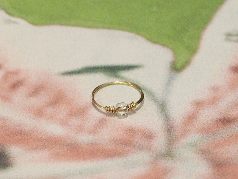 Gold Solo Bead Ring - Custom Color Options