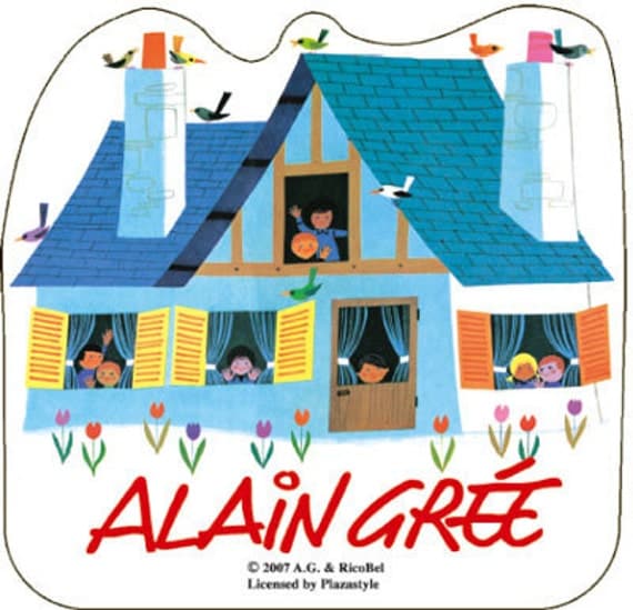ALAIN GREE Japanese Sticker - House and Children -
