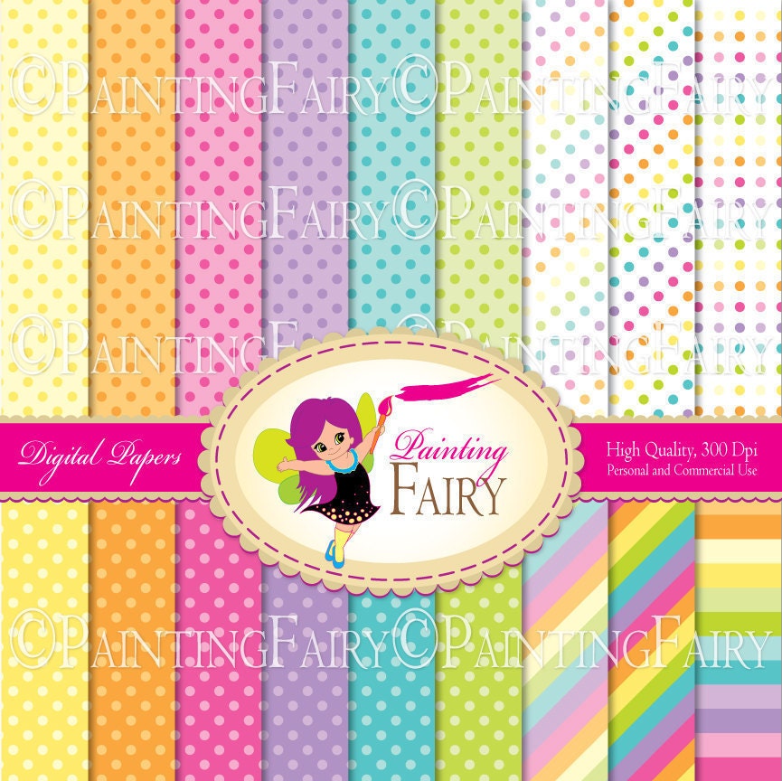 Papers Buy 2 get 1 Free 18 Digital backgrounds papers Fun Rainbows Colorful paper pack DIY layout images Personal & Commercial Use pf00016-9