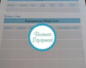 Etsy Seller Business Organizer: Equipment Inventory & Wishlist - 2 Printable PDFs IMMEDIATE DIGITAL DOWNLOAD