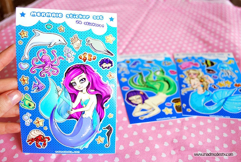 mermaid sticker sheet
