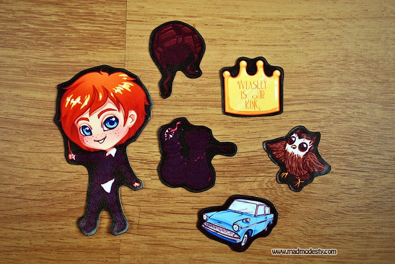 Ronald Ron Weasley chibi sticker set (Harry Potter)