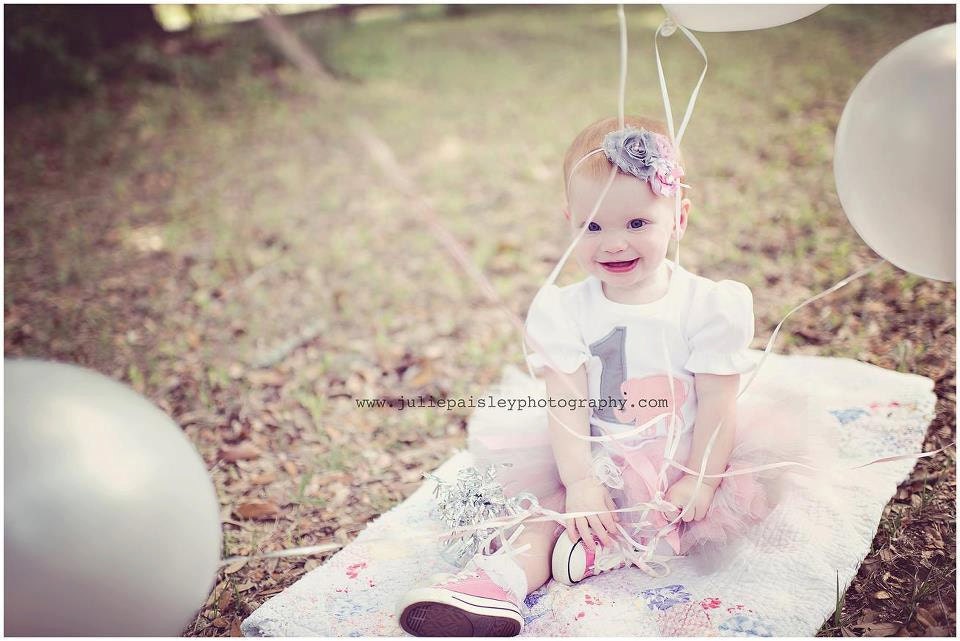 Personalized Elephant Pink and Grey Birthday Tutu Outfit