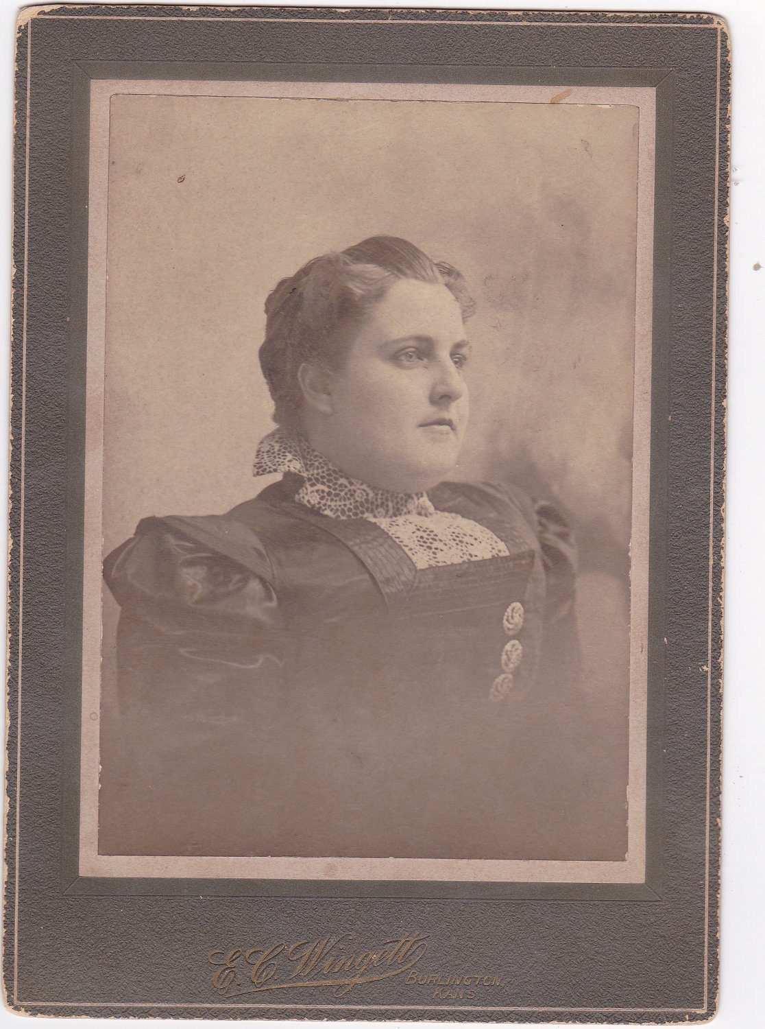 Cabinet Card Photo of Big Woman (Jonah Hill Lookalike)