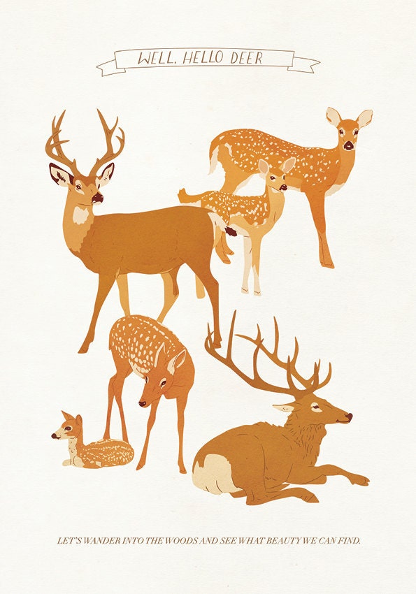 Deer Print A4 - Well, Hello Deer