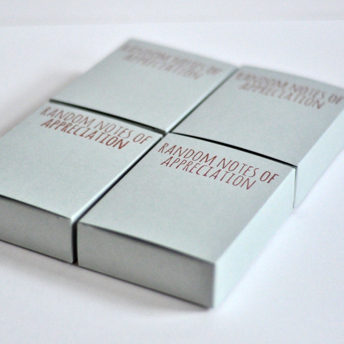 Random Notes of Appreciation - Box of Hand Printed Notecards