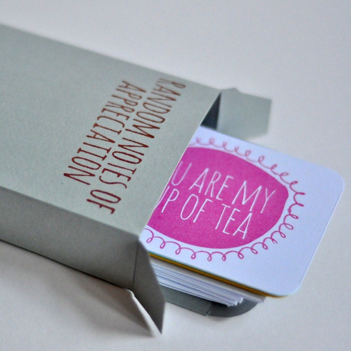 Random Notes of Appreciation - Box of Hand Printed Notecards