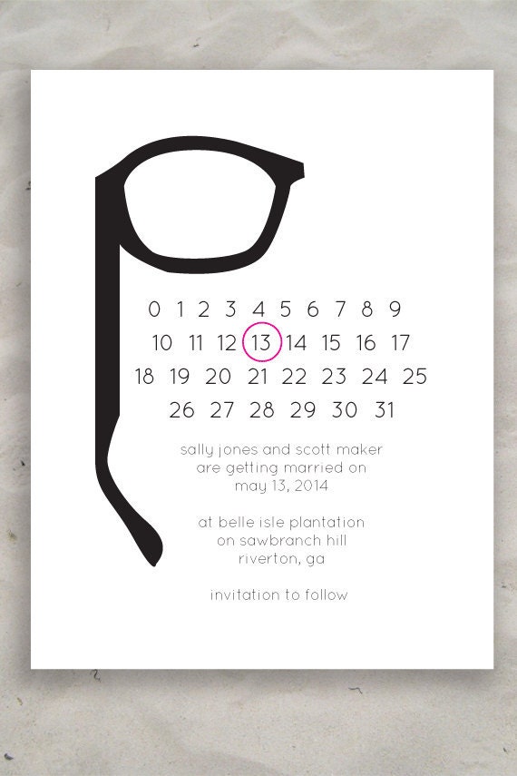 Eyeglass Save the Date Announcement - Quantity 25