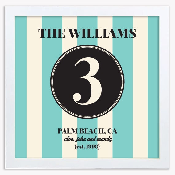 Family Number Print - Beach and Vintage